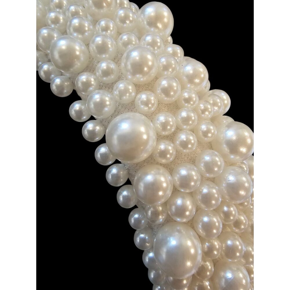 White/Large Pearl Bridal Headband - Marionat - Picture 6 of 7